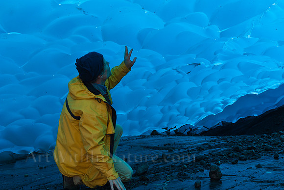 Under the ice overhang